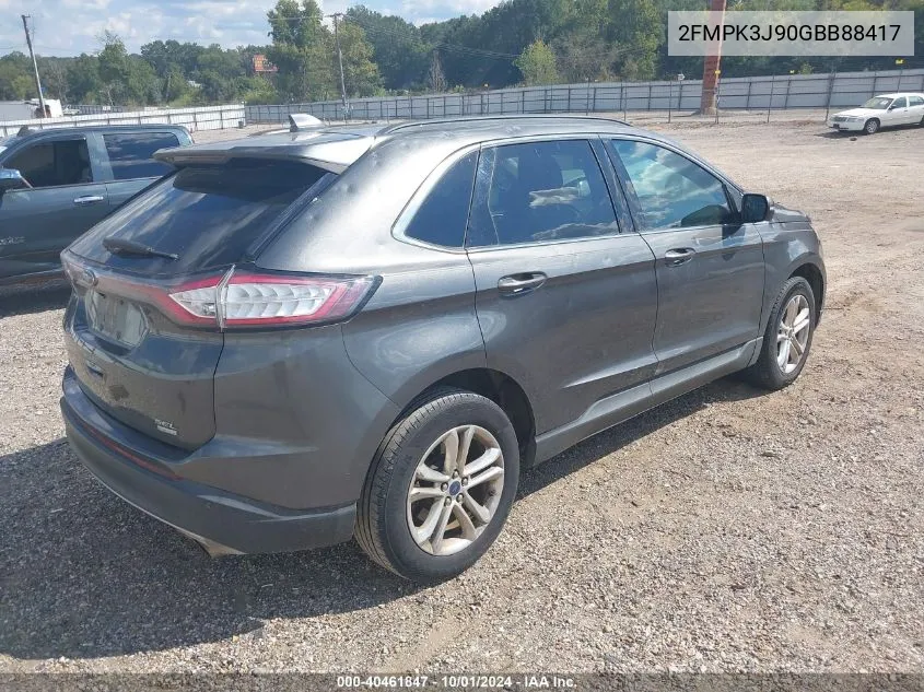 2016 Ford Edge Sel VIN: 2FMPK3J90GBB88417 Lot: 40461847