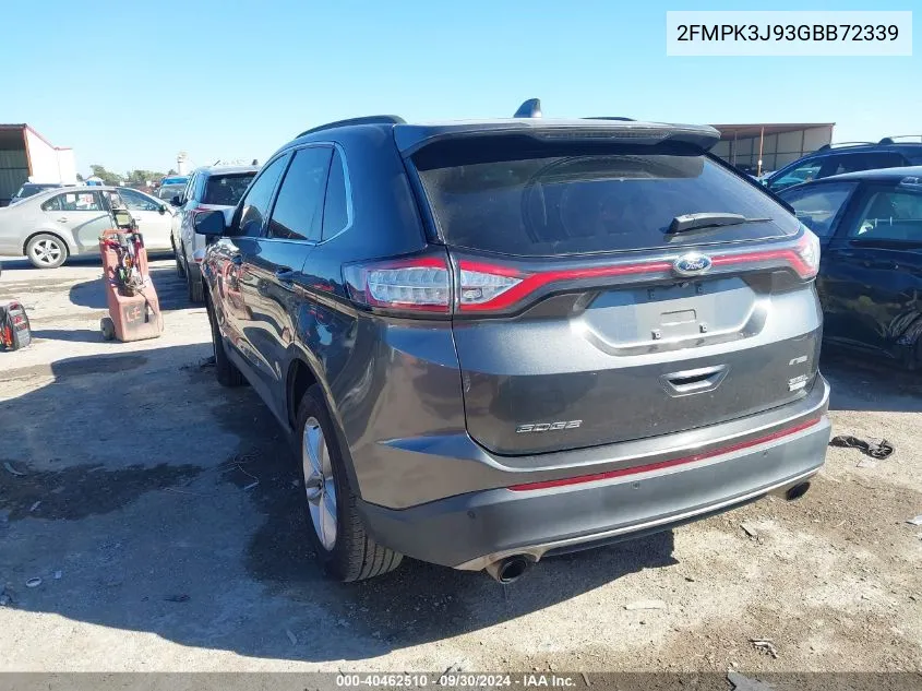 2016 Ford Edge Sel VIN: 2FMPK3J93GBB72339 Lot: 40462510