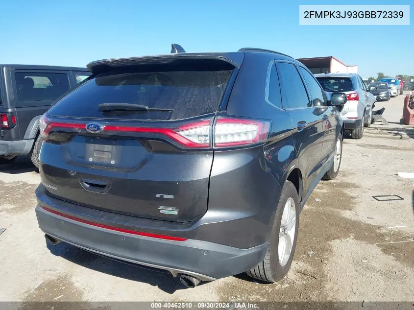 2016 Ford Edge Sel VIN: 2FMPK3J93GBB72339 Lot: 40462510