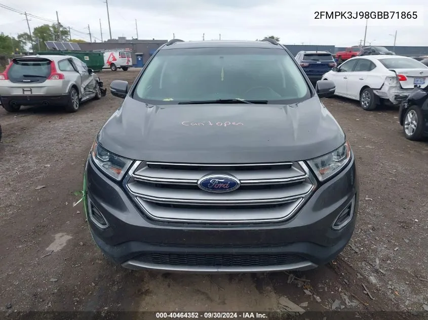 2016 Ford Edge Sel VIN: 2FMPK3J98GBB71865 Lot: 40464352