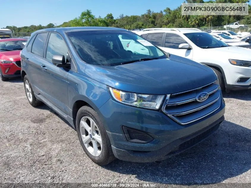 2016 Ford Edge Se VIN: 2FMPK3G90GBC56481 Lot: 40465739