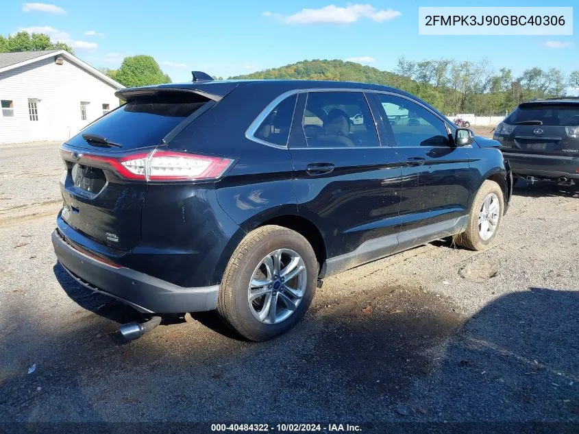 2016 Ford Edge Sel VIN: 2FMPK3J90GBC40306 Lot: 40484322