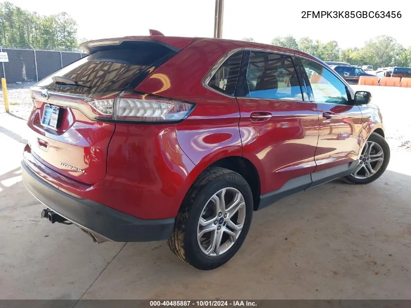 2016 Ford Edge Titanium VIN: 2FMPK3K85GBC63456 Lot: 40485887