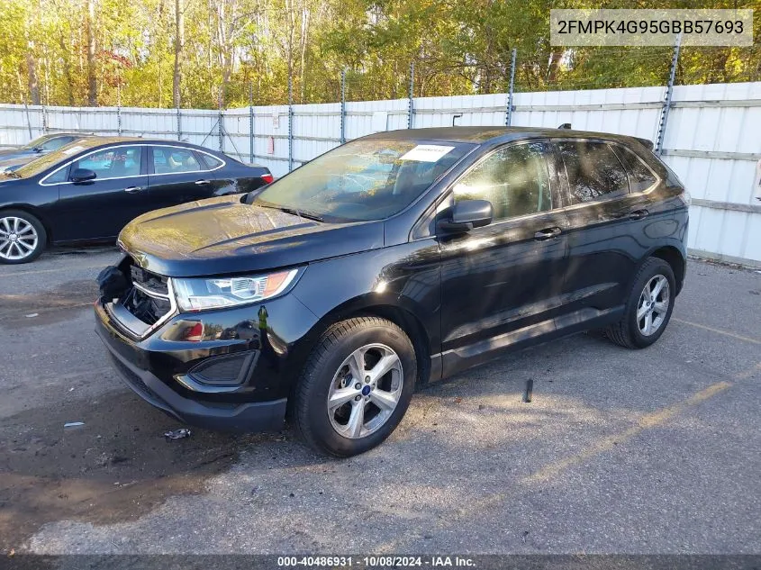 2016 Ford Edge Se VIN: 2FMPK4G95GBB57693 Lot: 40486931