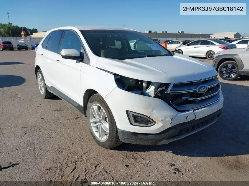 2016 Ford Edge Sel VIN: 2FMPK3J97GBC18142 Lot: 40496010