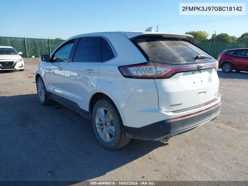 2016 Ford Edge Sel VIN: 2FMPK3J97GBC18142 Lot: 40496010