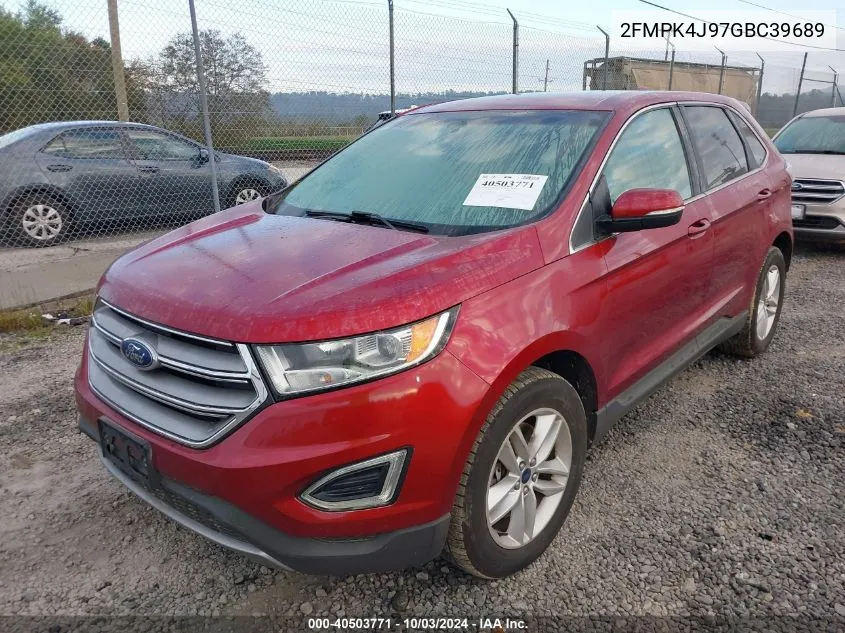 2016 Ford Edge Sel VIN: 2FMPK4J97GBC39689 Lot: 40503771