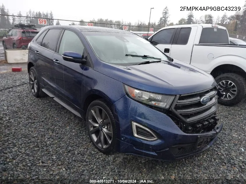 2016 Ford Edge Sport VIN: 2FMPK4AP9GBC43239 Lot: 40513271