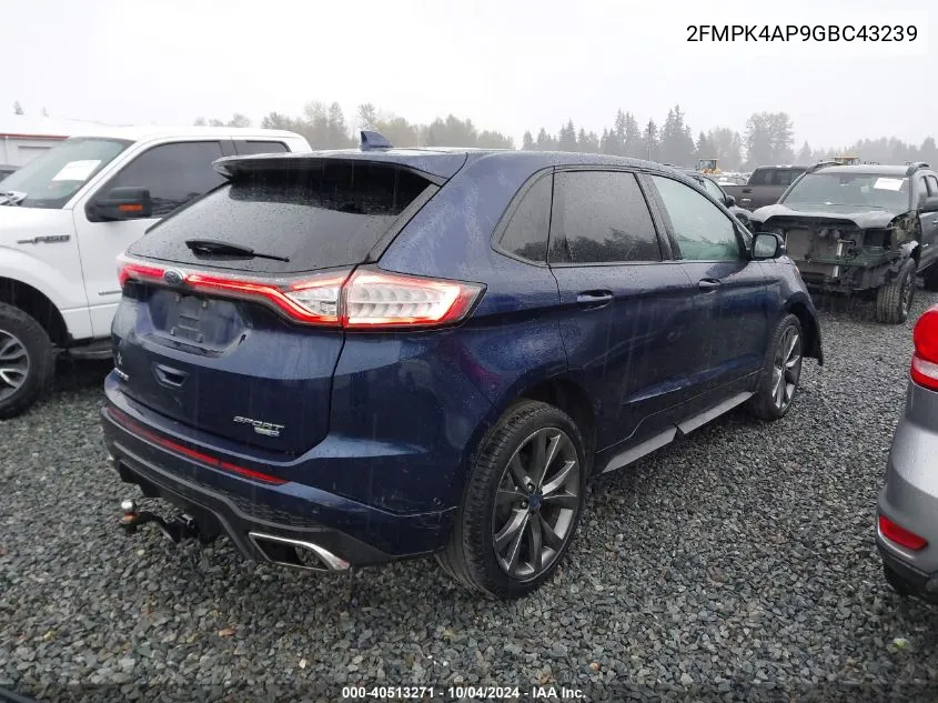 2016 Ford Edge Sport VIN: 2FMPK4AP9GBC43239 Lot: 40513271