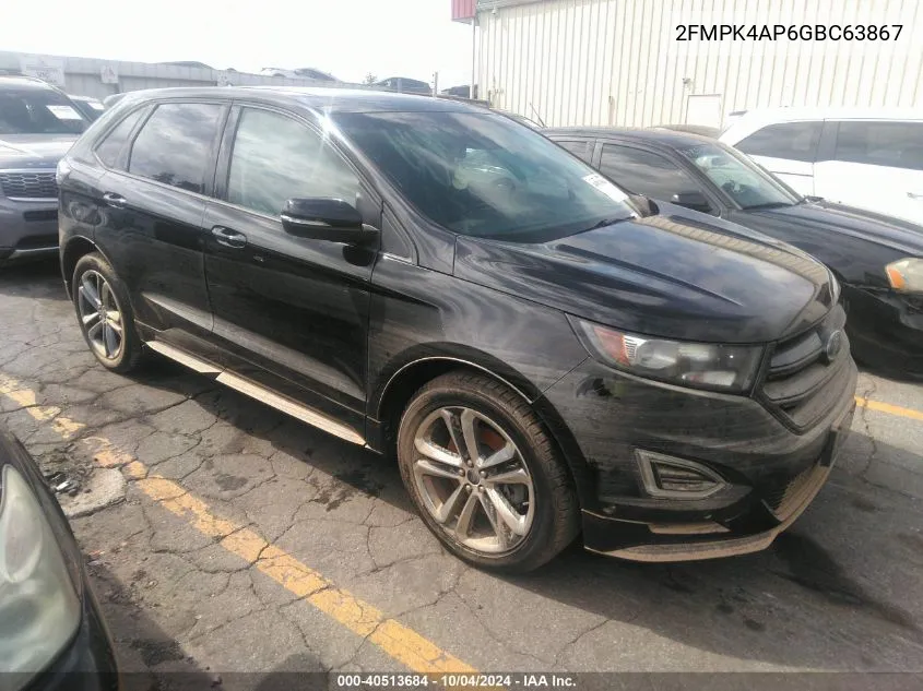 2016 Ford Edge Sport VIN: 2FMPK4AP6GBC63867 Lot: 40513684