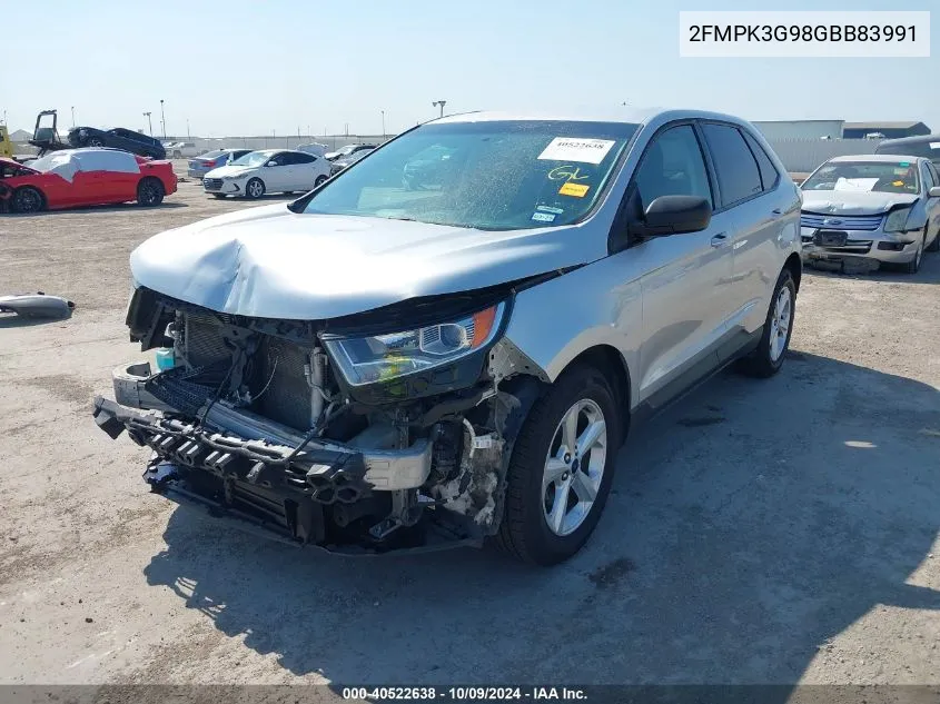 2016 Ford Edge Se VIN: 2FMPK3G98GBB83991 Lot: 40522638