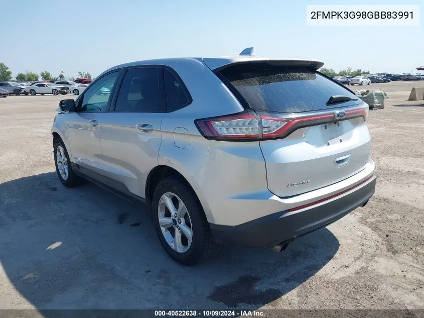 2016 Ford Edge Se VIN: 2FMPK3G98GBB83991 Lot: 40522638