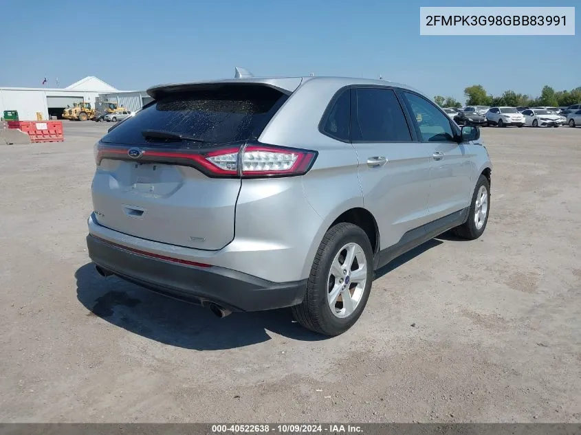 2016 Ford Edge Se VIN: 2FMPK3G98GBB83991 Lot: 40522638