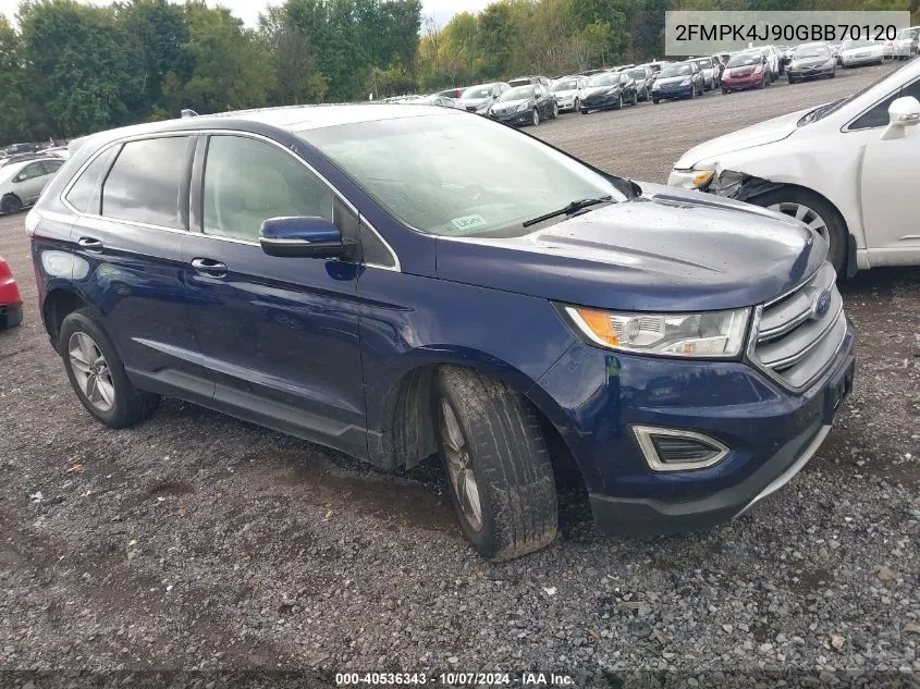 2016 Ford Edge Sel VIN: 2FMPK4J90GBB70120 Lot: 40536343