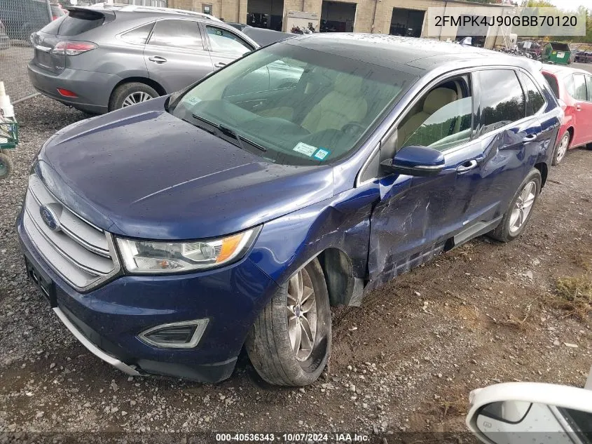 2016 Ford Edge Sel VIN: 2FMPK4J90GBB70120 Lot: 40536343