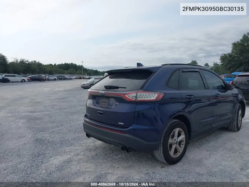 2016 Ford Edge Se VIN: 2FMPK3G95GBC30135 Lot: 40562669