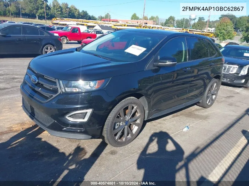 2016 Ford Edge Sport VIN: 2FMPK4AP1GBC62867 Lot: 40574801