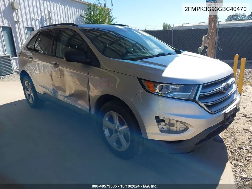 2016 Ford Edge Se VIN: 2FMPK3G93GBC40470 Lot: 40579585