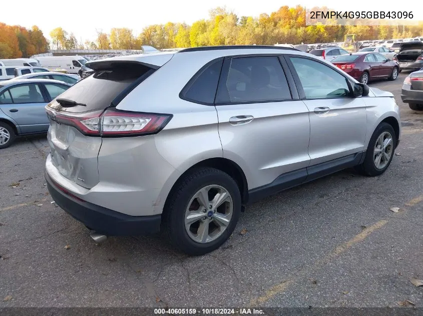 2016 Ford Edge Se VIN: 2FMPK4G95GBB43096 Lot: 40605159