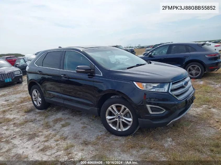 2016 Ford Edge Sel VIN: 2FMPK3J88GBB55852 Lot: 40608408