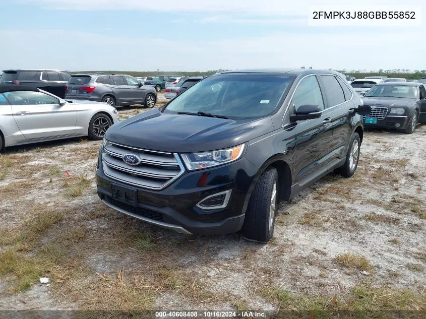 2016 Ford Edge Sel VIN: 2FMPK3J88GBB55852 Lot: 40608408