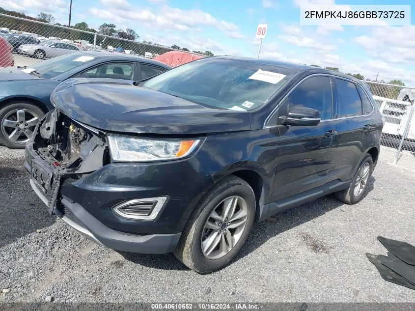 2016 Ford Edge Sel VIN: 2FMPK4J86GBB73725 Lot: 40610652