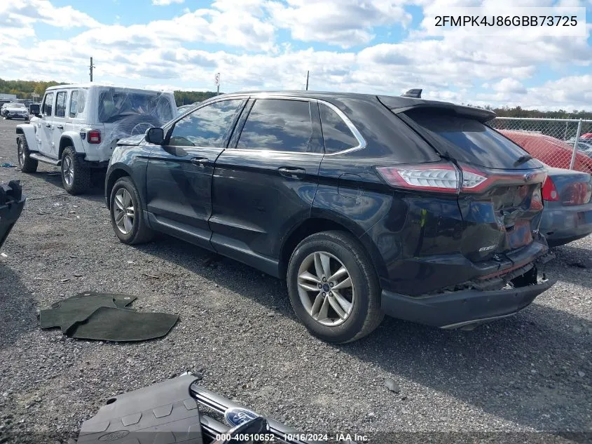 2016 Ford Edge Sel VIN: 2FMPK4J86GBB73725 Lot: 40610652