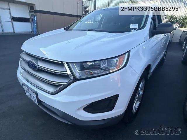 2016 Ford Edge Se VIN: 2FMPK3G96GBB52951 Lot: 40621791