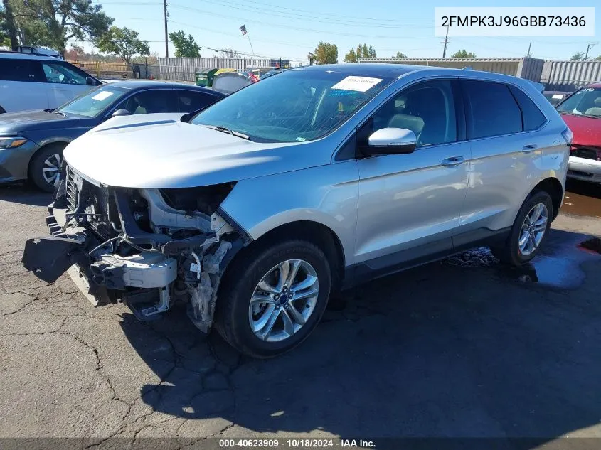 2016 Ford Edge Sel VIN: 2FMPK3J96GBB73436 Lot: 40623909