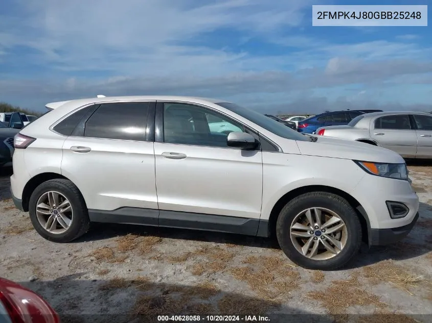 2016 Ford Edge Sel VIN: 2FMPK4J80GBB25248 Lot: 40628058