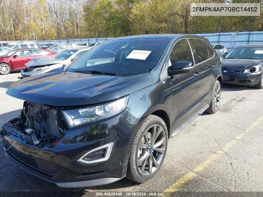 2016 Ford Edge Sport VIN: 2FMPK4AP7GBC14452 Lot: 40629348