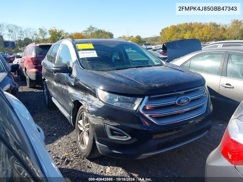 2016 Ford Edge Sel VIN: 2FMPK4J85GBB47343 Lot: 40642668