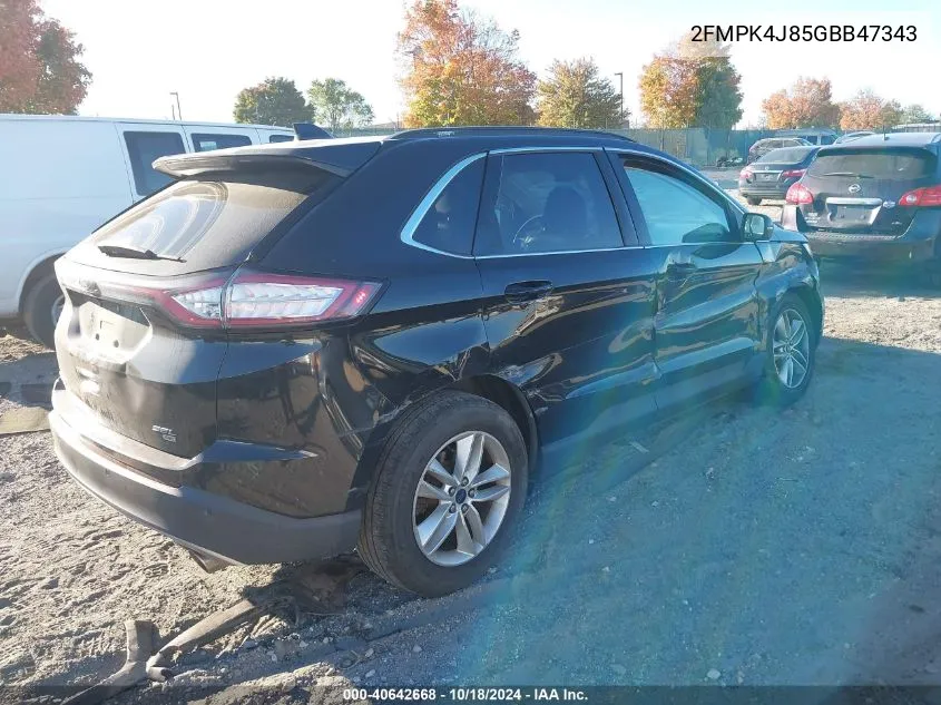 2016 Ford Edge Sel VIN: 2FMPK4J85GBB47343 Lot: 40642668