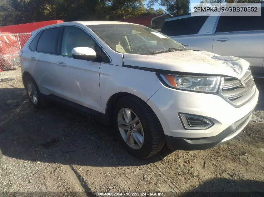 2016 Ford Edge Sel VIN: 2FMPK3J94GBB70552 Lot: 40662354