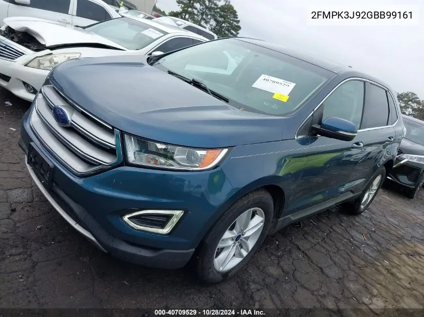 2016 Ford Edge Sel VIN: 2FMPK3J92GBB99161 Lot: 40709529