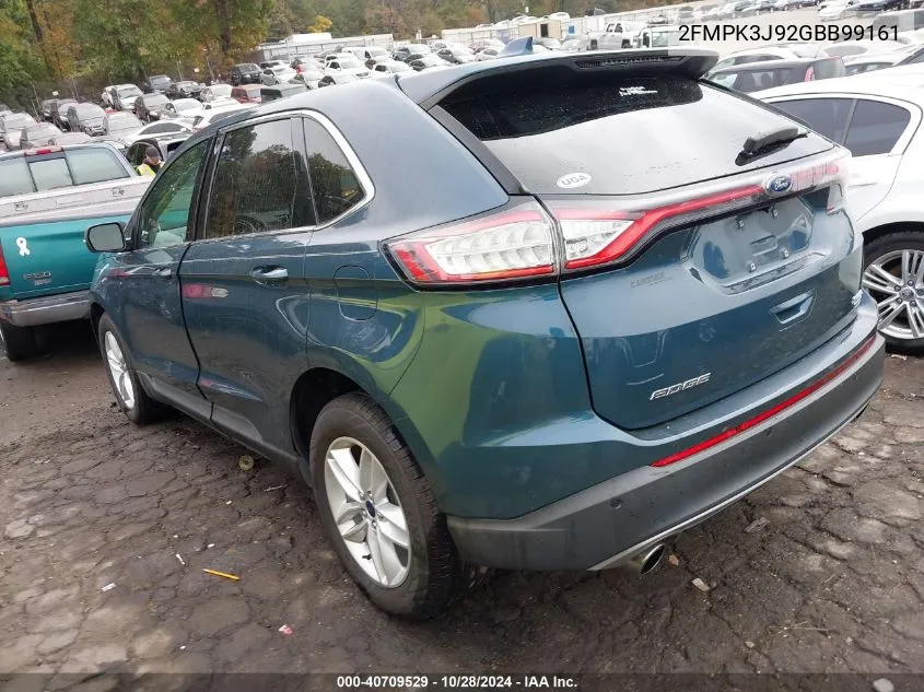 2016 Ford Edge Sel VIN: 2FMPK3J92GBB99161 Lot: 40709529