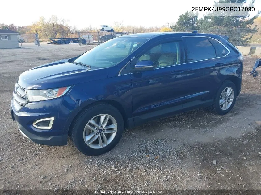 2016 Ford Edge Sel VIN: 2FMPK4J99GBC17080 Lot: 40712488