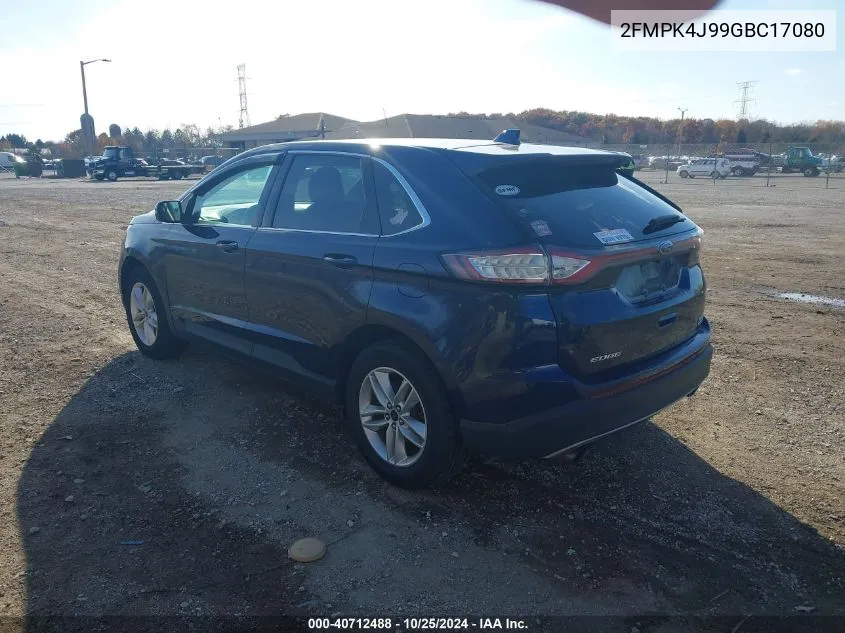 2016 Ford Edge Sel VIN: 2FMPK4J99GBC17080 Lot: 40712488