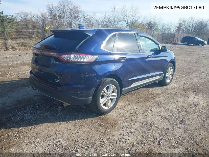 2016 Ford Edge Sel VIN: 2FMPK4J99GBC17080 Lot: 40712488