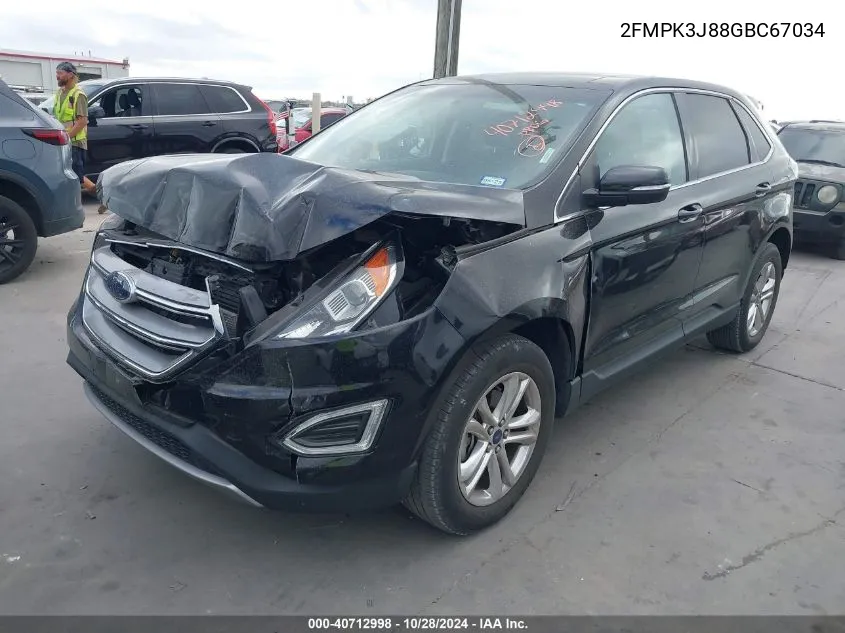 2016 Ford Edge Sel VIN: 2FMPK3J88GBC67034 Lot: 40712998