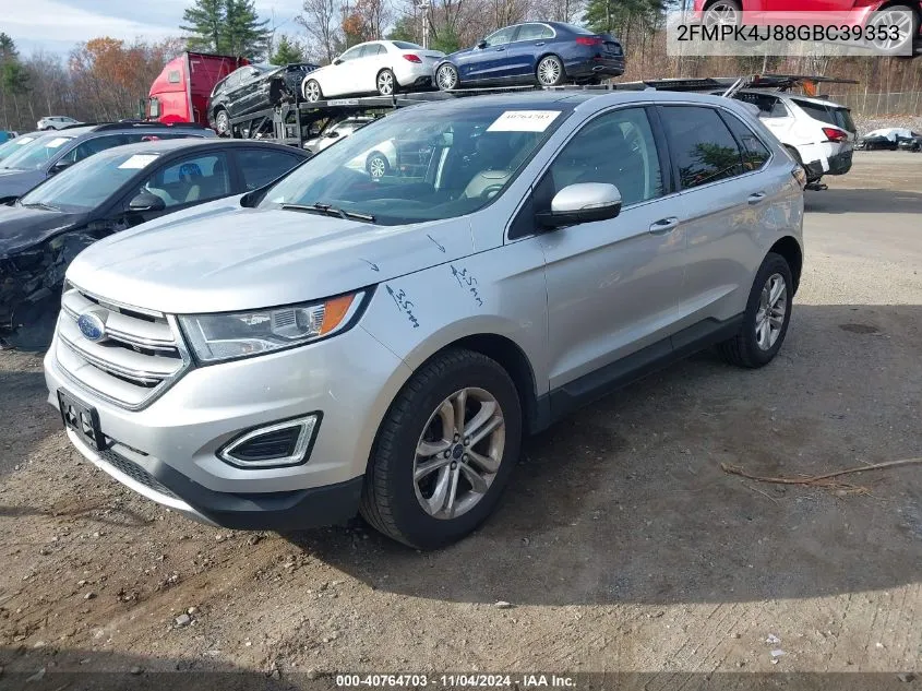 2016 Ford Edge Sel VIN: 2FMPK4J88GBC39353 Lot: 40764703