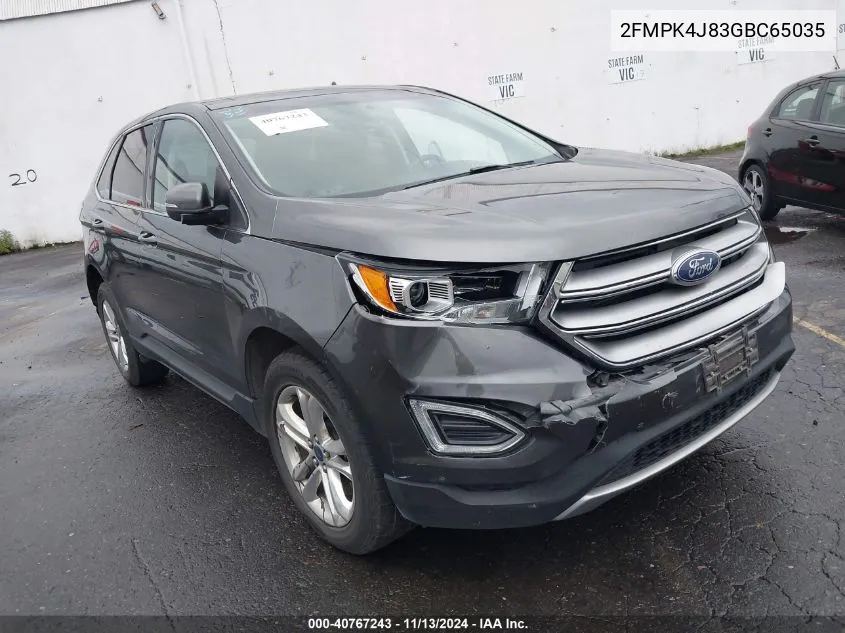 2016 Ford Edge Sel VIN: 2FMPK4J83GBC65035 Lot: 40767243