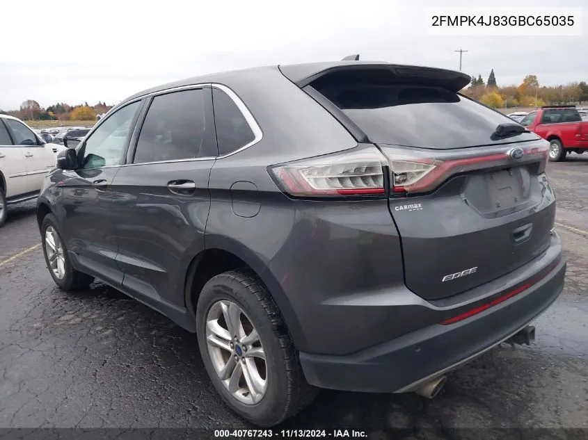 2016 Ford Edge Sel VIN: 2FMPK4J83GBC65035 Lot: 40767243