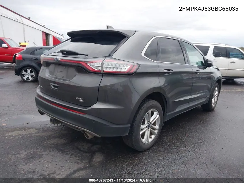 2016 Ford Edge Sel VIN: 2FMPK4J83GBC65035 Lot: 40767243