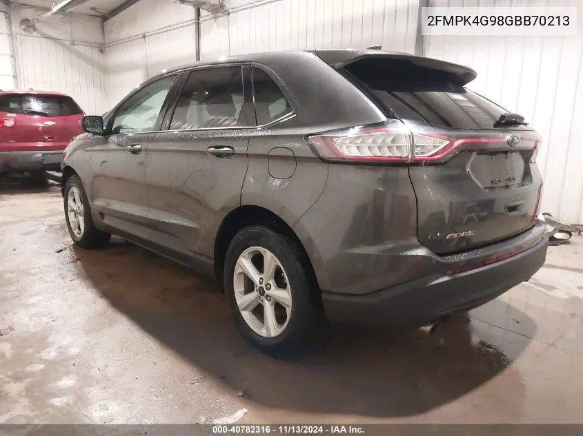 2016 Ford Edge Se VIN: 2FMPK4G98GBB70213 Lot: 40782316