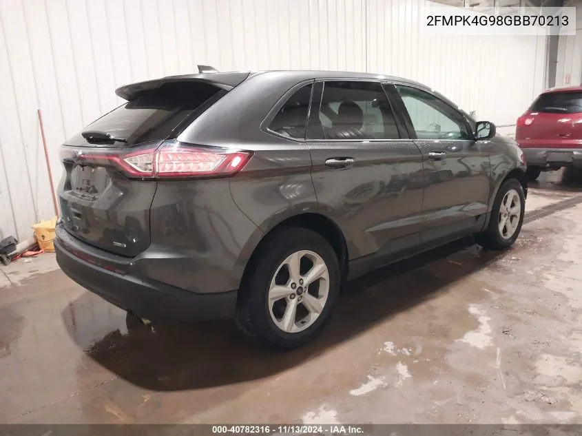 2016 Ford Edge Se VIN: 2FMPK4G98GBB70213 Lot: 40782316