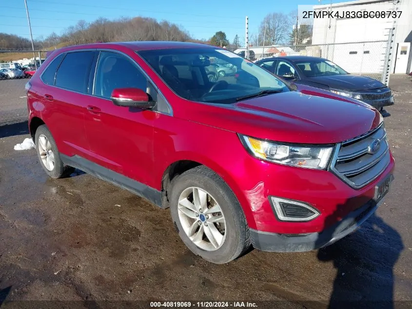 2016 Ford Edge Sel VIN: 2FMPK4J83GBC08737 Lot: 40819069