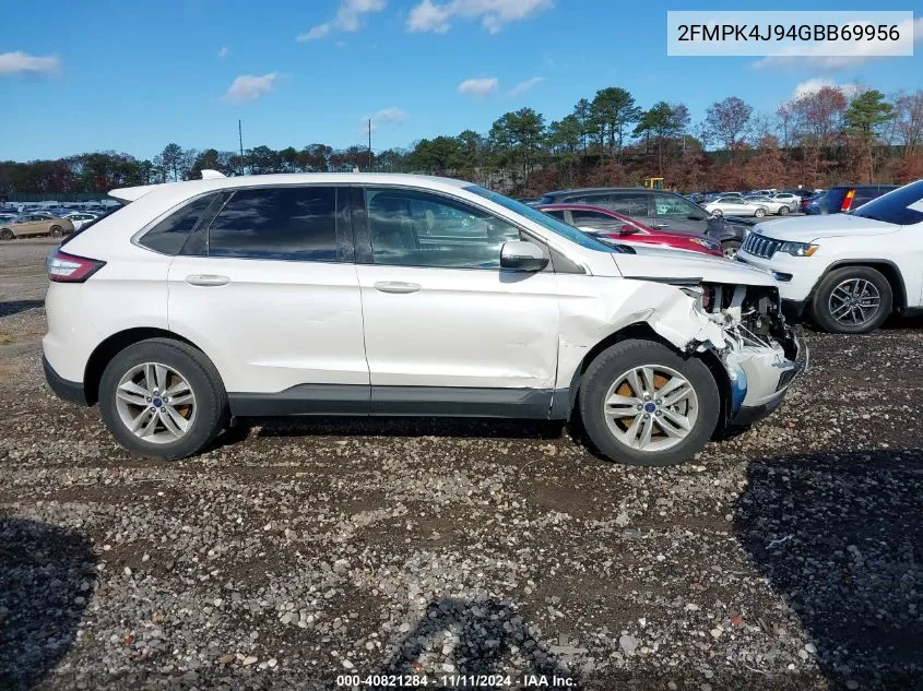 2016 Ford Edge Sel VIN: 2FMPK4J94GBB69956 Lot: 40821284