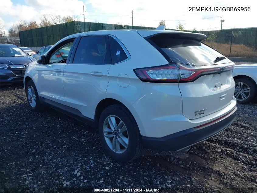 2016 Ford Edge Sel VIN: 2FMPK4J94GBB69956 Lot: 40821284