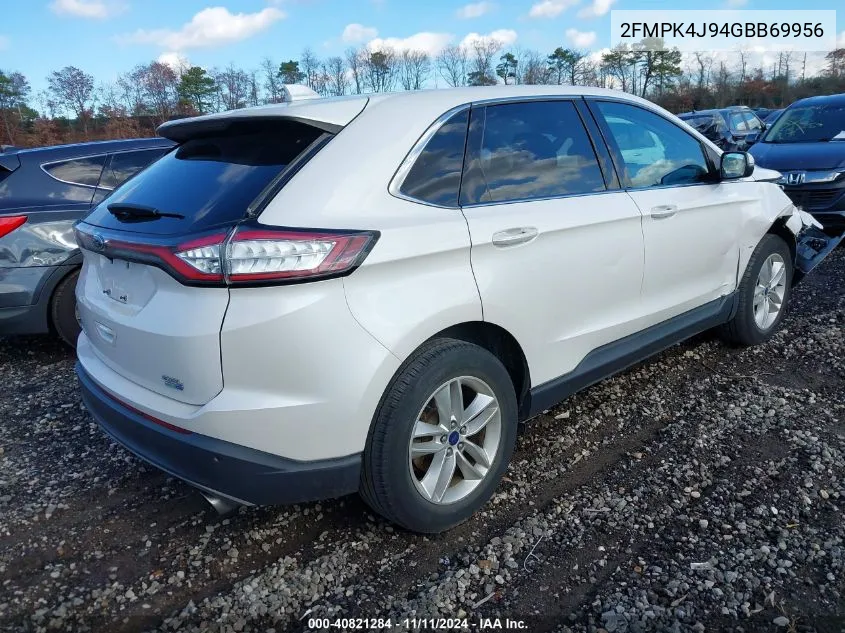 2016 Ford Edge Sel VIN: 2FMPK4J94GBB69956 Lot: 40821284